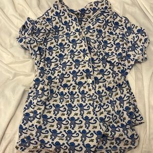 Roller rabbit blue monkey polo pjs